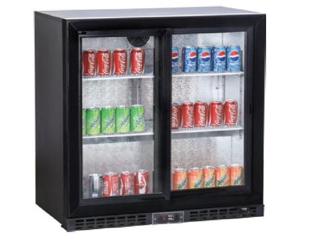 208L Ticari 2 Cam Kapı Tezgah Altı Bar Buzdolabı, Arka Bar Tezgah Altı Chiller, 2 sürgülü kapı