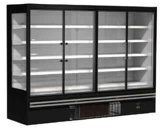Süpermarket Bakkal R290 için Dik Cam Kapı Soğutucu 2/3/4 kapıları takın