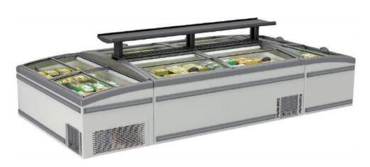 Cam Üstü Süpermarket Ada Dondurucu 500L-1000L Statik Soğutma