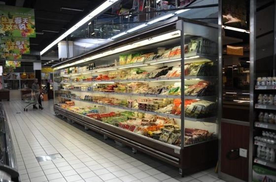 Önü Açık Soğutmalı Dolaplar İçin Siyah Şeffaf Eloksallı Retrofit Cam Kapı