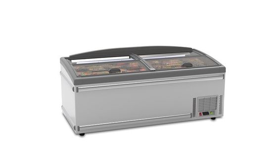 R290/R404A Süpermarket Derin Dondurucu Sürgülü Cam Kapılar Statik Soğutma 600L